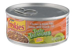 Purina Friskies Tasty Treasures Cat Food Chicken & Ocean Fish Dinner with Cheese Pate