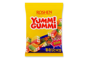Конфеты желейные Sour bricks Yummi Gummi Roshen м/у 70г