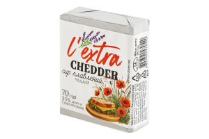Сир плавлений 35% Чеддер L'extra м/у 70г