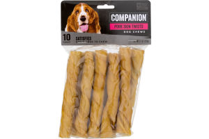 Companion Dog Chews Pork Skin Twists - 10 CT