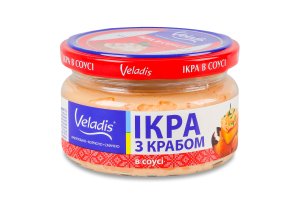 Икра атлантических рыб с крабом в соусе Veladis с/б 160г