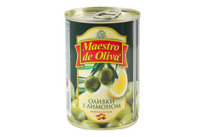 Оливки с лимоном пастеризованные Maestro de Oliva ж/б 280г