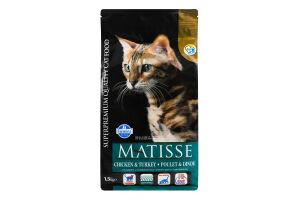 Корм д/кішок Матісс з куркою та індичкою сухий 1,5кг Фарміна