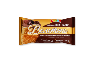 Морозиво 12% з комбінованим складом сировини шоколадне у вафельному стакані Велетень Laska м/у 90г