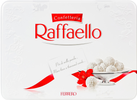 Конфеты хрустящие в кокосовой стружке с целым миндальным орехом Raffaello ж/б 300г