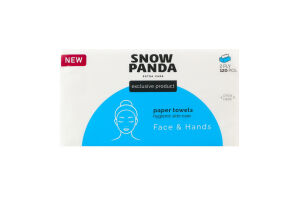 Полотенца бумажные листовые 2-х слойные 200х220мм Snow Panda 120шт