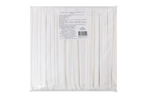 Соломинки бумажные белые в индивидуальной упаковке 6х190мм Metro Professional 200шт