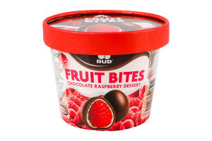 Малина заморожена в двох шарах шоколаду білому та молочному Rud ст 140г