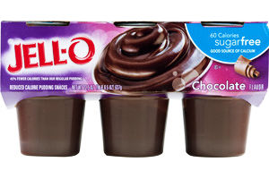JELL-O 60 Calorie Sugarfree Chocolate Pudding Snacks - 6 CT