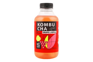 Напиток брожения фильтрованный непастеризованный с сахаром Grape&Apple Kombucha Vit-Fit п/бут 0.5л