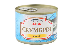 Скумбрія в олії 200г ж/б з ключем Alba Food