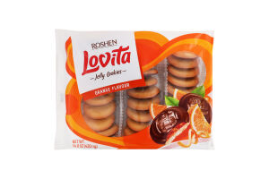 Печиво здобне з желейною начинкою Orange Lovita Jelly Cookies Roshen м/у 420г