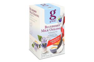 Чай бирюзовый байховый мелкий с ароматом черники и молока Blueberry milk oolong G'tea к/у 20х1.5г