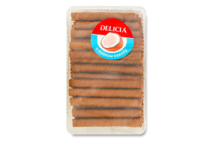 Вафли со вкусом кокоса Трубочки Delicia кг