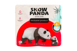 Папір туалетний 4-х шаровий Aroma Extra care Snow Panda 4шт