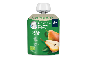 Пюре фруктовое для детей от 6мес пастеризованное Груша Organic Gerber д/п 80г