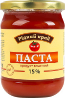 Продукт томатний 15% пастеризований Паста Рідний край с/б 485г
