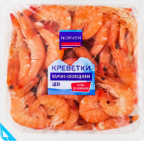Креветки целые варено-охлажденные 60-100 Norven лоток 600г