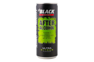 Напиток энергетический безалкогольный сильногазированный After alcohol King of the Night Black Energy ж/б 250мл