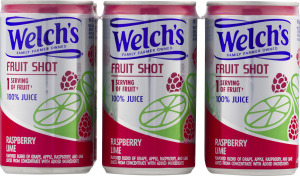 Welch's Fruit Shot 100% Juice Raspberry Lime Cans - 6 CT