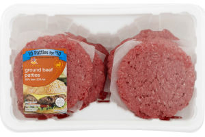 Ahold 80% Lean 20% Fat Ground Beef Patties - 10 PK