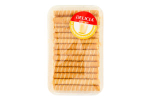 Вафлі зі смаком пряженого молока Трубочки Delicia кг