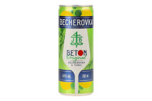 Напиток слабоалкогольный 250мл 4.5% газированный с Бехеровкой и тоником Original Beton Becherovka ж/б