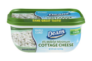 Dean's 4% Milkfat Cottage Cheese with Chives Small Curd