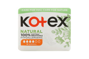 Прокладки гигиенические женские нормал Natural Kotex 8шт