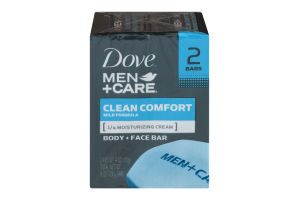 Dove Men + Care Clean Comfort Body + Face Bar - 2 CT