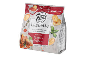 Сухарики пшеничные Крылышки Баффало 50г + соус Кисло-сладкий 15г Baguette Flint м/у 65г
