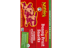 Annie's Homegrown Organic Bunny Fruit Snacks Summer Strawberry - 5 CT
