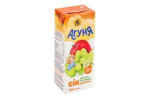Сок для детей от 6мес восстановленный осветленный стерилизованный Яблоко-виноград Агуня т/п 200мл
