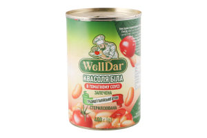 Фасоль белая в томатном соусе запеченная WellDar ж/б 400г