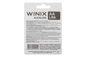 Батарейка AA 1.5V LR6 Alkaline Winix 4шт