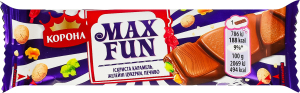 Шоколад молочний Іскриста карамель-желейні цукерки-печиво Max Fun Корона м/у 38г