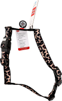 Шлея д/собак з QR паспортом леопард нейлон пластиковий фастекс р.S 15мм A30-45см B36-45см WauDog