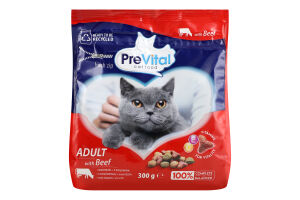 Корм для котів PreVital з яловичиною сухий