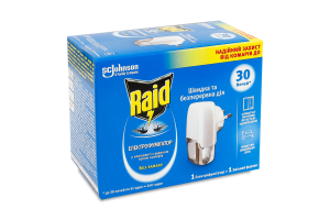 Електрофумігатор + рідина проти комарів 30 ночей Без запаху Raid 2шт