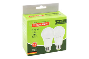 Лампа світлодіодна 12W E27 4000K Eurolamp 2шт