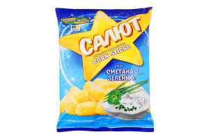 Изделия фигурные неглазированные с добавками Сметана с зеленью Салют м/у 45г