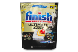 Засіб для миття посуду в посудомийних машинах в капсулах All in 1 Lemon UItimate Plus Powerball Finish 90шт