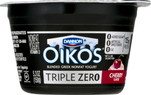Dannon Oikos Triple Zero Blended Nonfat Greek Yogurt Cherry