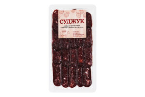 Ковбаса нарізка з м'яса яловичини зі спеціями Суджук ТОВ Гела-2015 с/в лоток 50г