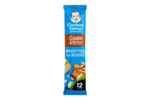 Батончик фруктово-злаковый для детей от 12мес Виноград и яблоко Grain&Grow Gerber м/у 25г
