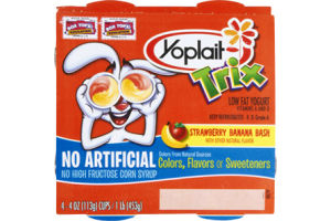 Yoplait Trix Strawberry Banana Bash Lowfat Yogurt - 4 CT