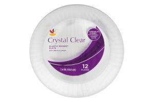 Ahold Crystal Clear Plastic Dessert Plates - 12 CT