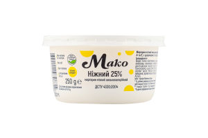 Маргарин 25% мягкий низкокалорийный с витаминами A и E Нежный Мако ст 250г