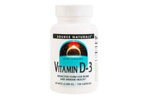 Добавка дієтична капсули 2000МО Вітамін D3 Source Naturals 100шт