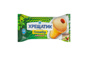 Мороженое пломбир со вкусом лесного ореха в вафельном стаканчике Киевский Хрещатик м/у 90г